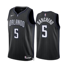 Dres Orlando Magic Paolo Banchero 5 Nike 2022-23 City Edition Crno Swingman